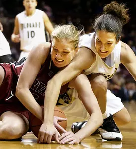 Harvard's Tricia Tubridy, left, and