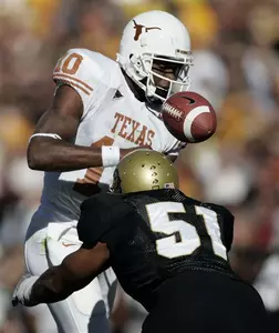 Texas quarterback Vince Young, back,