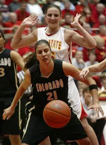 Colorado's Jasmina Ilic (21) eyes a