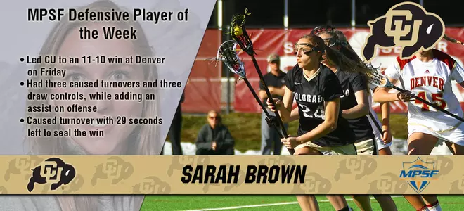 Brown Named MPSF Defensive Player Of The Week