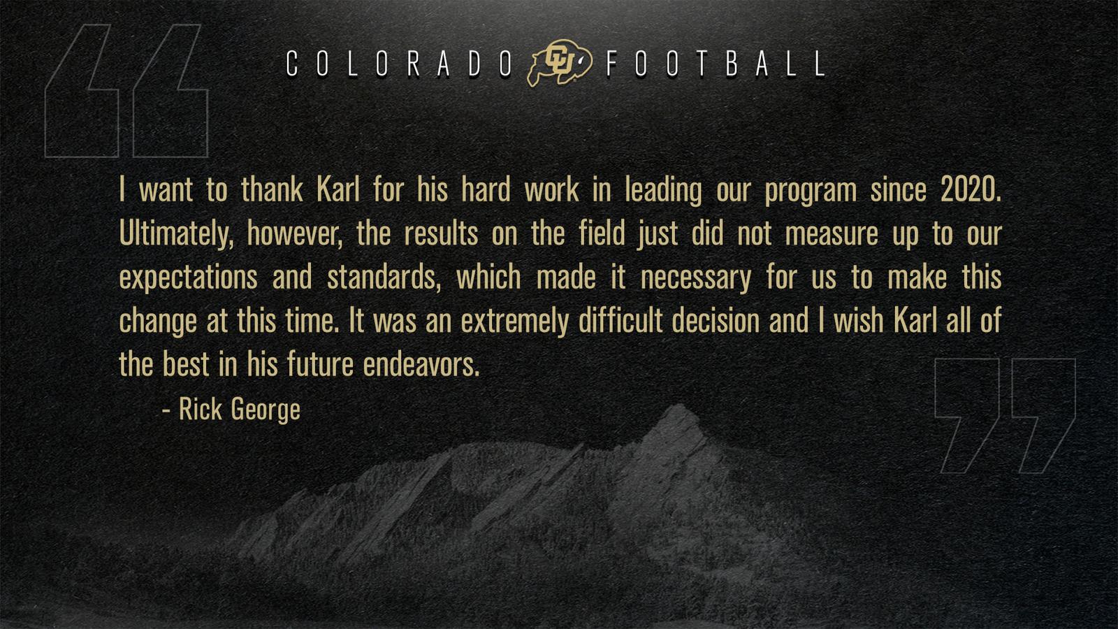 Dorrell Dismissed As Head Football Coach at Colorado - University of Colorado Athletics