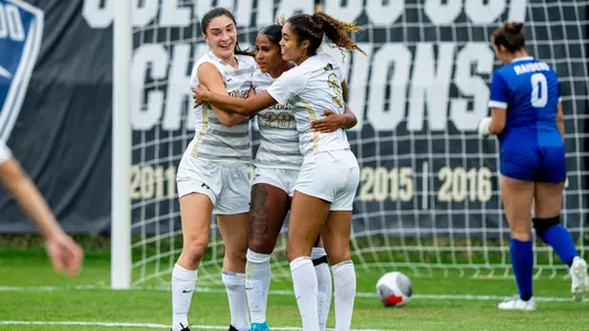 CU celebrates a goal against Colgate