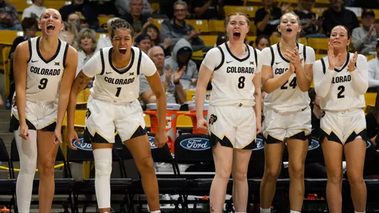 CU celebrates vs Colorado Mines