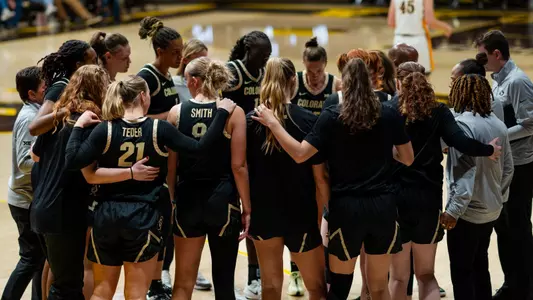 CU huddles at Wyoming