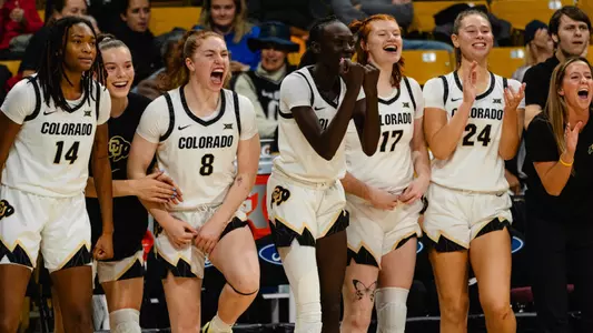 CU's bench celebrates in win over Denver