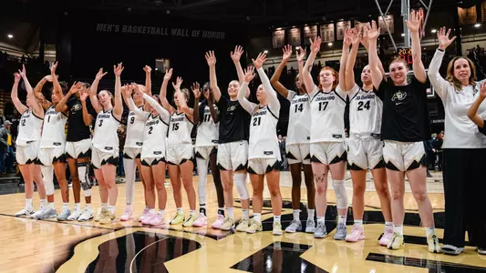 CU celebrates after win over No. 14 West Virginia