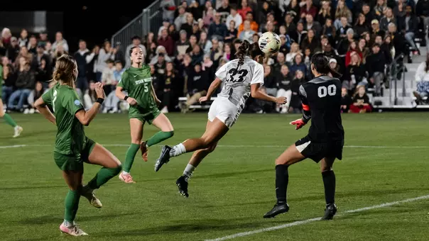 Reagan Kotschau header for the win vs UVU
