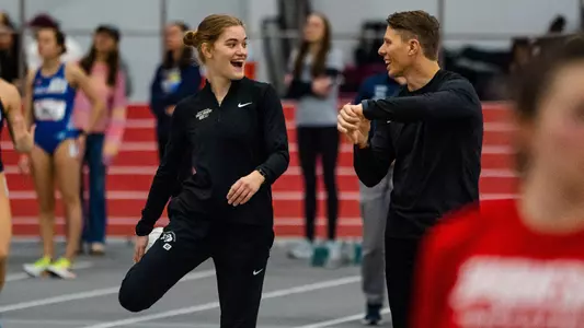 Jessi Secor and Coach Carlson pre-race