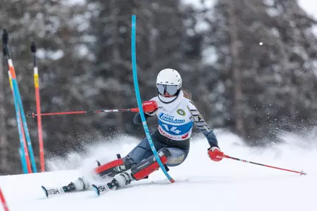 Run one of the Slalom during the Denver Invitational at Loveland Ski Area on January 7th, 2025 in Georgetown, Colorado. - Matan Coll, Colorado Athletics.