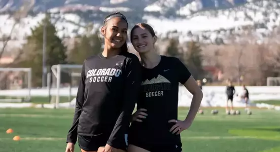 Phoenix Dawn Miranda and Rachel Rosen at a spring practice