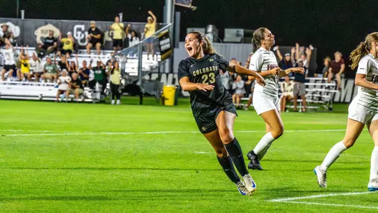 Josie Master following her goal against Fordham