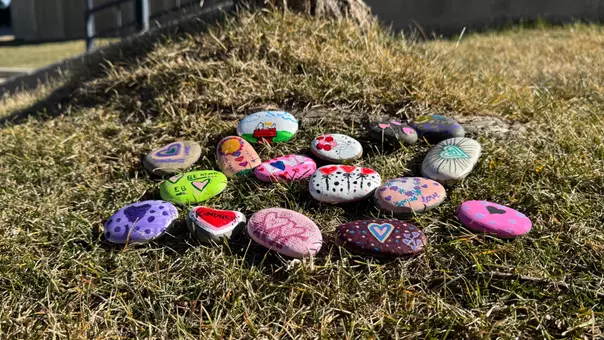 Soccer's Heart Painted Rocks