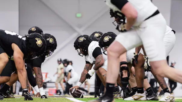 OL at first day of Spring practice