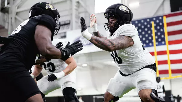 Hunter at spring practice