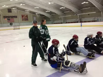 Dartmouth Hockey Takes Part in Sled Hockey Event for Veterans