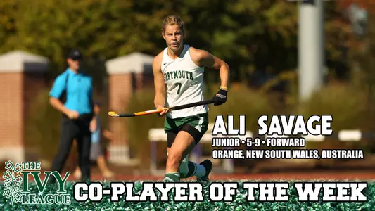 Ali Savage Named Ivy League Field Hockey Co-Player of the Week