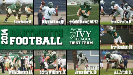 Football Receives 17 All-Ivy Honors; School-Record 10 on First Team