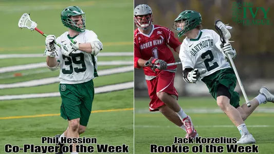 Hession and Korzelius Receive Ivy League Weekly Accolades