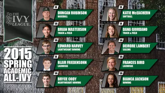 Ten Student-Athletes Earn Academic All-Ivy Honors for Spring Sports