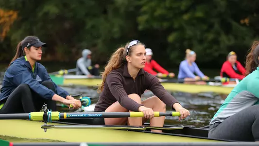 Cameron Thibault rowing at practice