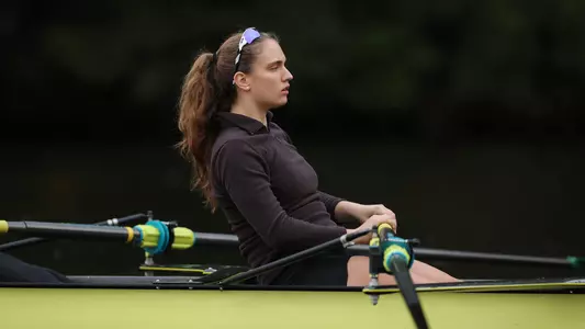 Cameron Thibault rowing at practice
