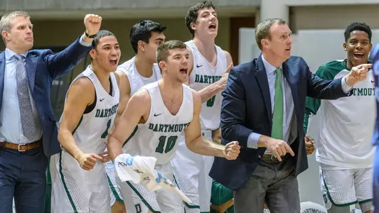 Men's Basketball celebration versus Maine
