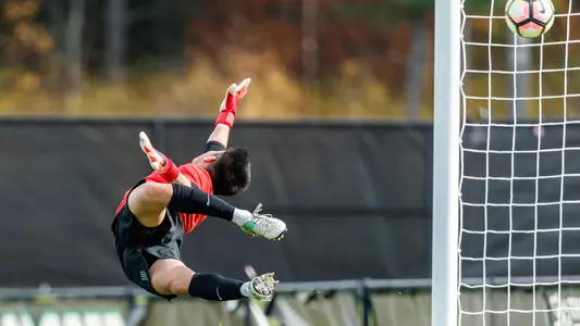 Aaron Schwartz men's soccer action versus Cornell