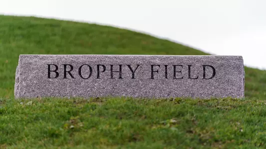 Brophy Field sign rock
