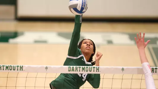 Jael Campbell with the kill against Princeton