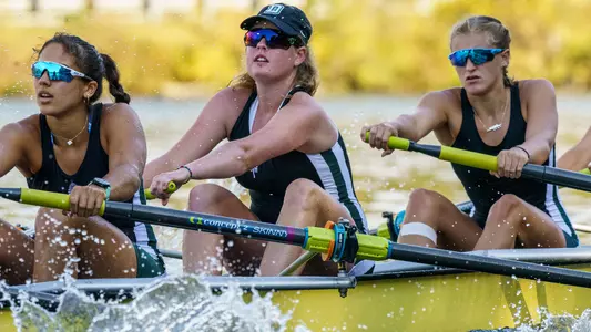 Ellie Urdang, Caitlin Lynch and Audrey Adamchak rowing at Gardner Cup