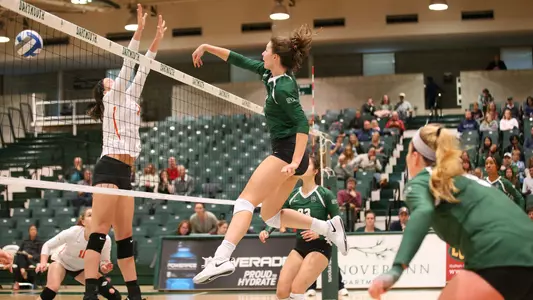 Emma Moffett volleyball action versus Princeton