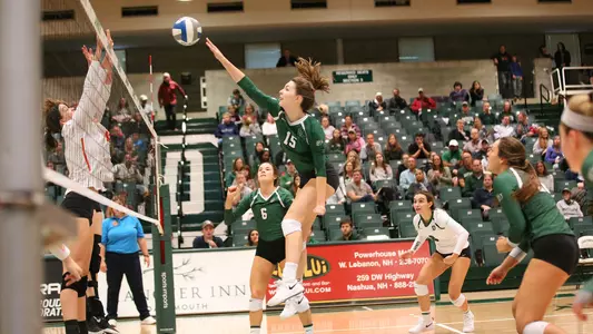Emma Moffett volleyball action versus Princeton