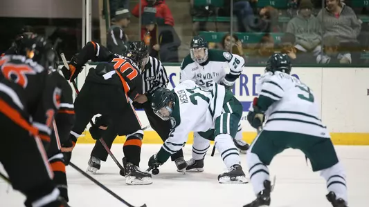 Sam Hesler men's hockey action versus Princeton