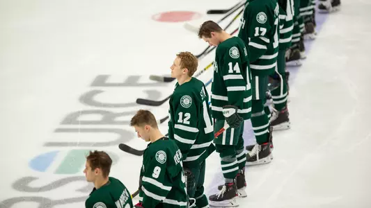 National Anthem men's hockey action versus UNH