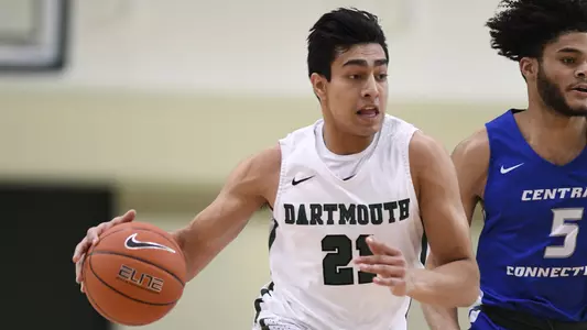 Aaryn Rai drives against Central Connecticut State, Dec. 18, 2019