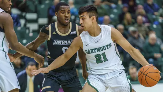 Aaryn Rai with the ball against Bryant, Dec. 21, 2019