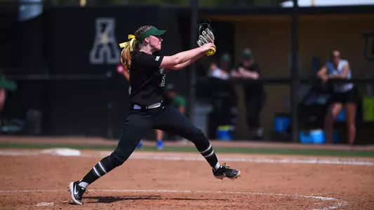 Heather Turner softball action versus Louisiana Tech