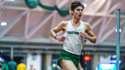 Seth Werpin men's track action versus Maine and Vermont