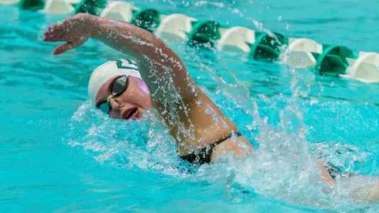 Bridget Parker women's swim action versus Bates