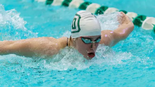 Bridget Parker women's swim action versus Bates