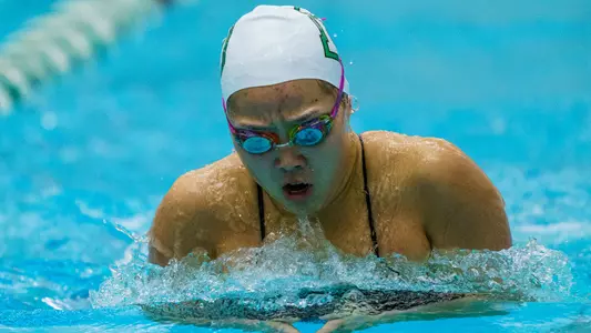 Megan Tao women's swim action versus Bates