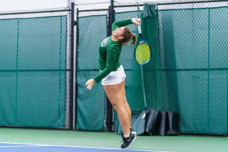 Nicole Conard women's tennis action versus Boston College
