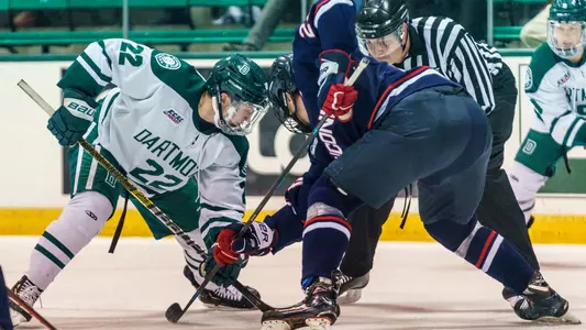 Sam Hesler men's hockey action versus UConn