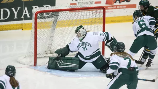 Charlie Plumb women's hockey action versus Clarkson