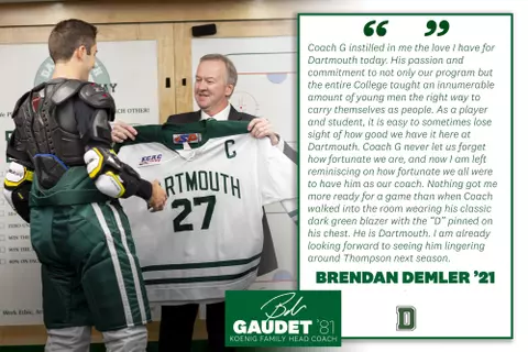 Brendan Demler Quote Gaudet Retirement 2020