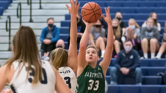 Dartmouth forward Isabella DiGiovanni (33) shoots during the game between Dartmouth and UNH at Lundholm Gymnasium, Durham, New Hampshire, USA on November 13, 2021. Photo Credit: Chris Poss
