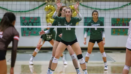 Amelia Gibbs volleyball action versus Brown