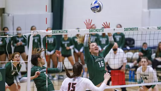 Amelia Gibbs volleyball action versus Brown
