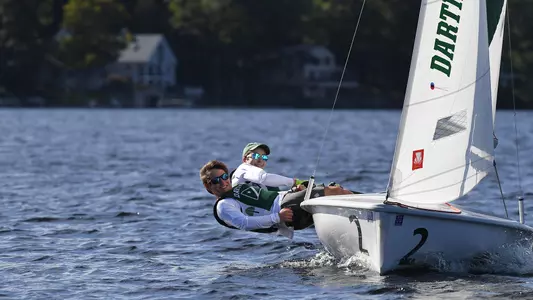 Drew Clutterbuck and James Paul sailing on Mascoma Lake