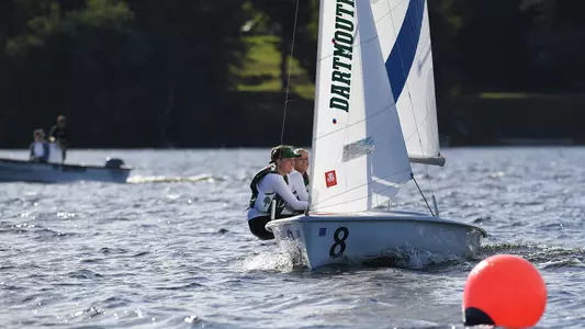 Elise Donovan and Payton Thompson sailing on Mascoma Lake